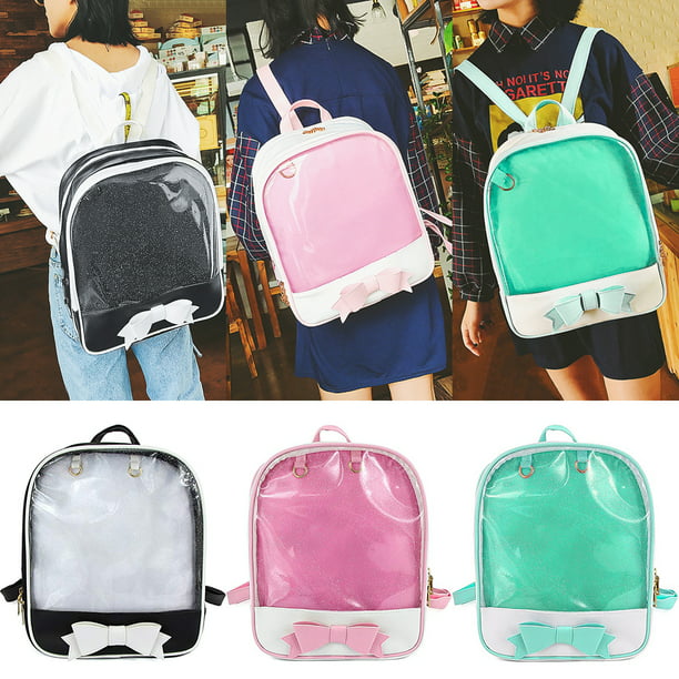 Kids Girls Bowknot PU Leather School Bag Student Shoulder Backpack Rucksack 16'' 